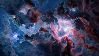 Nebula, tim barton, blue, pink, fantasy, space, stars, luminos, cosmos HD wallpaper