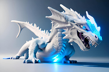 Fierce Frost Dragon | AI Art, AI Art HD wallpaper
