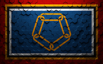 Flag of Western Union, honeycomb art, Western Union hexagons flag, Western Union 3d hexagons art, Western Union flag HD wallpaper