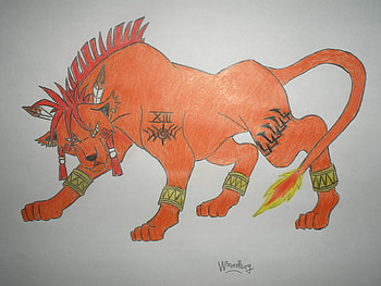 Red XIII - Final Fantasy IX, final fantasy ix, nanaki, wizzy artwork, red xiii HD wallpaper