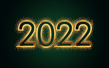 :), golden, card, green, new year, 2022 HD wallpaper