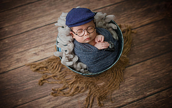 Baby, glasses, sleeping, child HD wallpaper