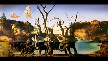 Artwork by Salvador Dali | Salvador DalÃ­ – Swans Reflecting Elephants HD wallpaper