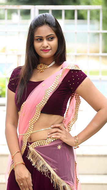 Viharika murugan, telugu actress, saree beauty HD phone wallpaper