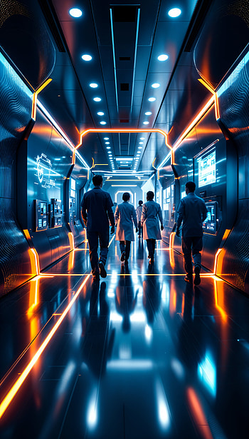 Futuristic Medical Corridor for Your , scientist, technology HD phone wallpaper
