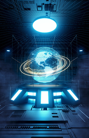 Neon, 3D, Glow, Planet, Sphere, Model HD phone wallpaper