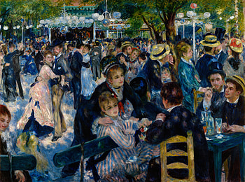Pierre-Auguste Renoir - Dance at Le Moulin de la Galette (1876), people, Paris, dancing, crowd, artistic, painting HD wallpaper