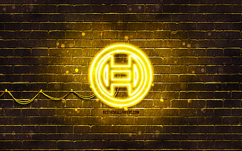 Bosch yellow logo, , yellow brickwall, Bosch logo, brands, Bosch neon logo, Bosch HD wallpaper