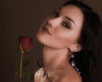 Red rose, sexy, rose, girl, model HD wallpaper