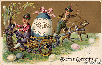 :), vintage, bunny, egg, man, easter, card, rabbit HD wallpaper