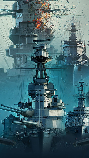 Armada Fury - World of Warships / Dreadnought Dawn - Mobile / Fleet Command - Game Art, warship, video game HD phone wallpaper