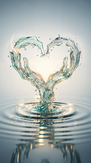 Liquid Heart: Gratitude for , Water, Hand, Splash HD phone wallpaper