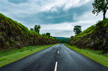 Nature, Grass, Rocks, Road, Markup, Dahl, Distance HD wallpaper