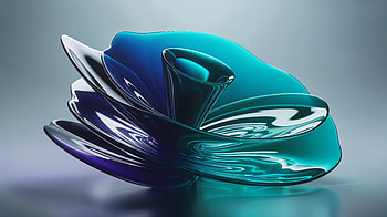 Dual-Tone : Teal & Indigo Liquid Bloom, Abstract HD wallpaper