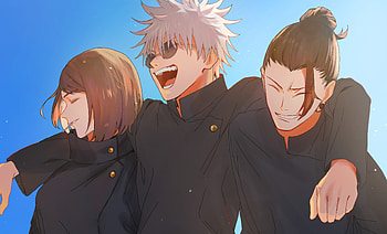 Jujutsu Kaisen Trio: Gojo, Geto & Shoko - Anime, Shoko Ieiri, Satoru Gojo, Suguru Geto, Anime, Jujutsu Kaisen, Gojo & Geto HD wallpaper