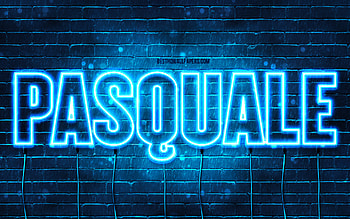 Pasquale, , with names, Pasquale name, blue neon lights, Pasquale Birtay, Happy Birtay Pasquale, popular italian male names, with Pasquale name HD wallpaper