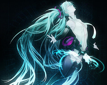 ★ Hatsune Miku ★, blue, black, heads, cute, vocaloid, nice, miku, female, sexy, sweet, hatsune miku, hot, girl, dark, anime girl, anime, fantasy HD wallpaper