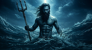 Majestic Power: Oceanic, trident, Aquaman, ocean, superhero, fantasy HD wallpaper