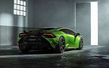 2023, Lamborghini Huracan Tecnica, , rear view, exterior, green supercar, new green Huracan Tecnica, Italian sports cars, Lamborghini HD wallpaper