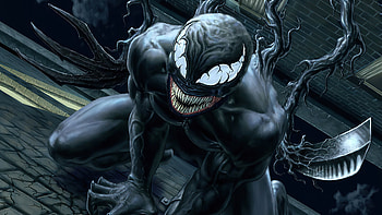 Venom Wall Crawler, venom, superheroes, artwork HD wallpaper