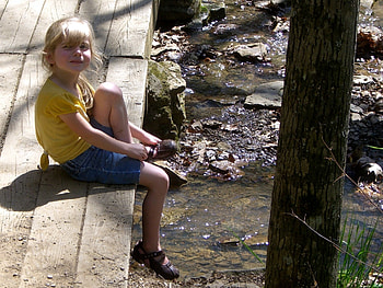 Little Girl, Rock, shoes, childhood, blonde, fair, nice, adorable, bonny, sweet, Belle, white, Hair, girl, tree, comely, sightly, pretty, face, lovely, pure, child, river, graphy, cute, baby, , set, Nexus, beauty, kid, feet, beautiful, people, little, pink, bridge, dainty HD wallpaper
