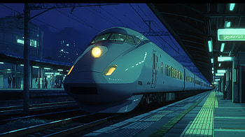Stunning Anime Train at Night, Anime, anime train, train, station, night, anime night HD wallpaper