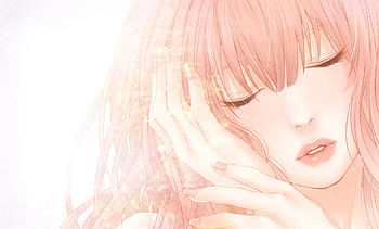 Luka Megurine, just be friends, colorful, luka, white background, vocaloid, jbf, vocaloids, cv03, pink long hair, sweet hands, girl, pink hair, lonely, sad, anime, megurine, manga HD wallpaper