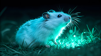 Enchanting Hamster: A Ultra Experience, hamster, Animal, glow, night, grass HD wallpaper
