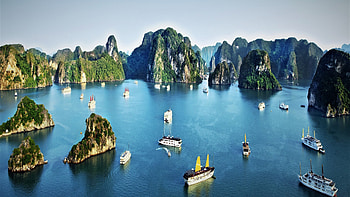 Halong Bay, Vietnam's beauty, Scenic wonders, Captivating landscapes HD wallpaper