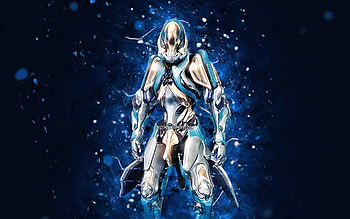 Gauss, , blue neon lights, Warframe, RPG, Warframe characters, Gauss Build, Warframe Builds, Gauss Warframe HD wallpaper