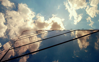 Cities, Clouds, Building, Shine, Light, Glass HD wallpaper