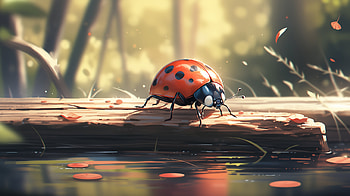 Ladybug on Wood, Animal, ladybug HD wallpaper