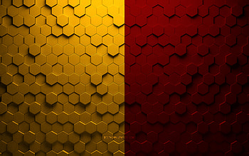 Flag of San Severo, honeycomb art, San Severo hexagons flag, San Severo 3d hexagons art, San Severo flag HD wallpaper