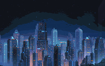 abstract nightscapes, , creative, buildings, abstract cityscapes, artwork, abstract skyline cityscapes HD wallpaper