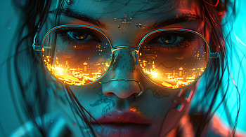 Cyberpunk Girl with Glasses -, glasses, cyberpunk, girl HD wallpaper