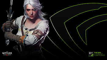 The Witcher, ciri, white, black, fantasy, game, girl HD wallpaper