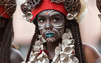 Brasil carnival, girl, woman, red, face, vicente concha HD wallpaper