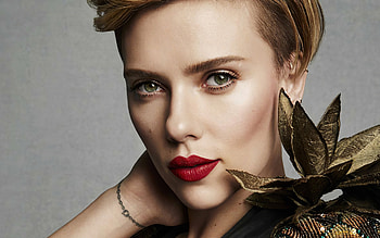 Close up, red lips, Scarlett Johansson HD wallpaper