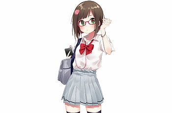 Cutie, anime girl with glasses, original HD wallpaper