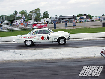 Ray Lehberger's White 482 '62, bowtie, white, gm, drag strip HD wallpaper