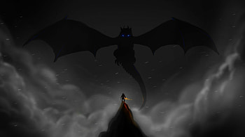Dark dragon, Warrior, Elder Scrolls V, Skyrim HD wallpaper