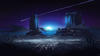 Grand Canyon City Sunrise Synthwave , synthwave, sunrise, artist, artwork, digital-art, artstation HD wallpaper