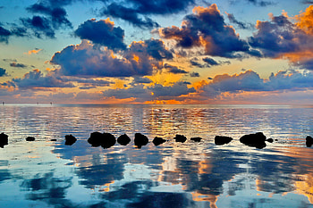 Nature, Water, Sunset, Horizon HD wallpaper