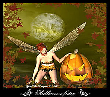 Halloween Fairy 1~, fairy, night, halloween, jack o lantern HD wallpaper