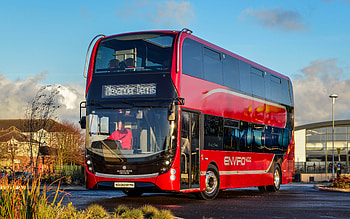 Alexander Dennis Enviro400, , red bus, 2017 buses, R, double-decker buses, passenger transport, passenger bus, Alexander Dennis HD wallpaper