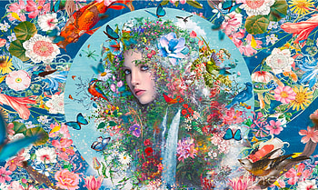 Mother Spring, fantasy girl faces, butterflies, vibrant colors, Unearthly beauty, Everything beautiful, Fantasy girl, Flowers, spring HD wallpaper