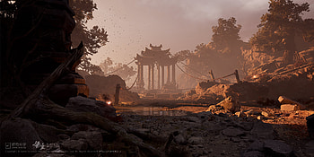 Black Myth: Wukong - Mystic Ruins Scene, video game, Black Myth: Wukong HD wallpaper
