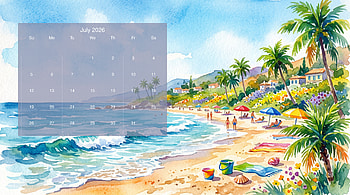 July 2026 Calendar HD wallpaper