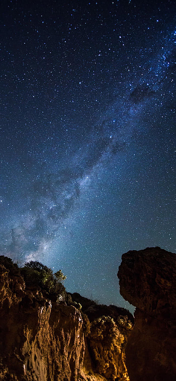 Stars sky, atmosphere, amoled, nature, dark HD phone wallpaper