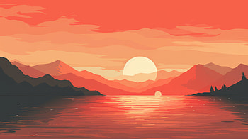 Minimalist Sunset Scenery, sunset, artistic, minimalist HD wallpaper
